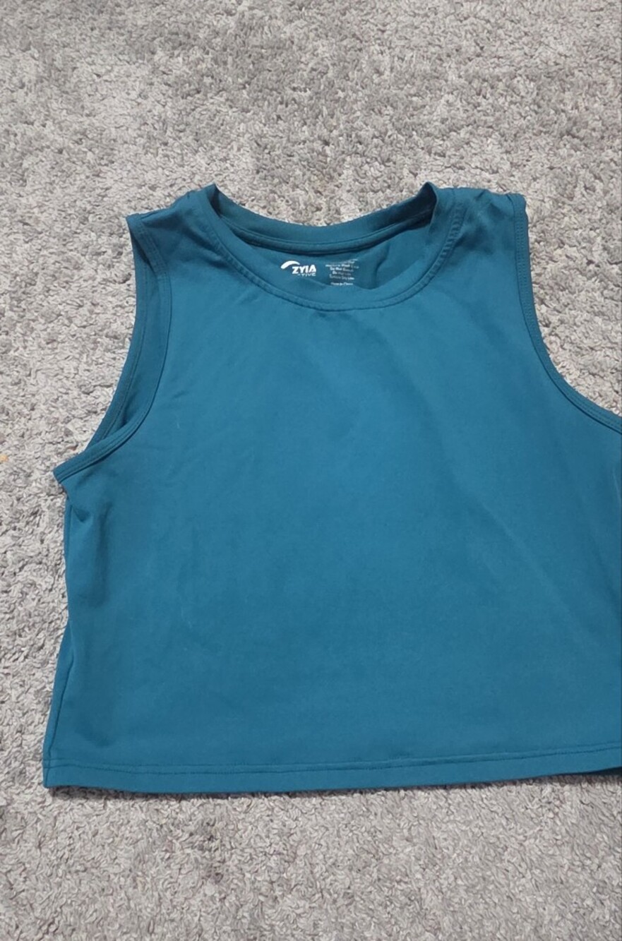 Zyia Teal Crop Top Tank Top Size XL